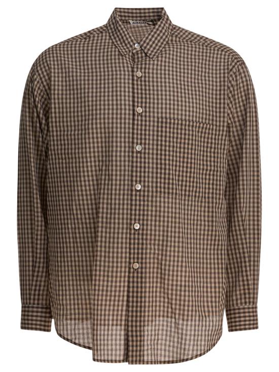  오라리 에어리 라이트 코튼 체크 빅 셔츠 A25SS01GC GREEN GINGHAM CHECK DOM