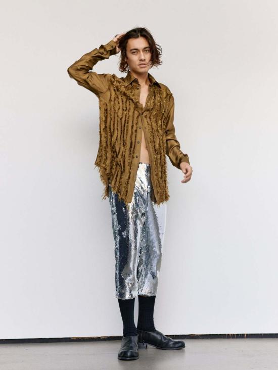  에드워드 커밍 긴팔 셔츠 스크래치 잇 틸 잇 블리즈 셔츠 - EDWARD CUMING