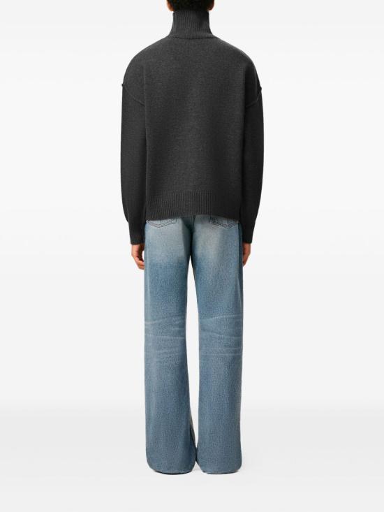 24FW 아미 ADC 터틀넥 스웨터  UKS839018 084 Heather grey red - AMI