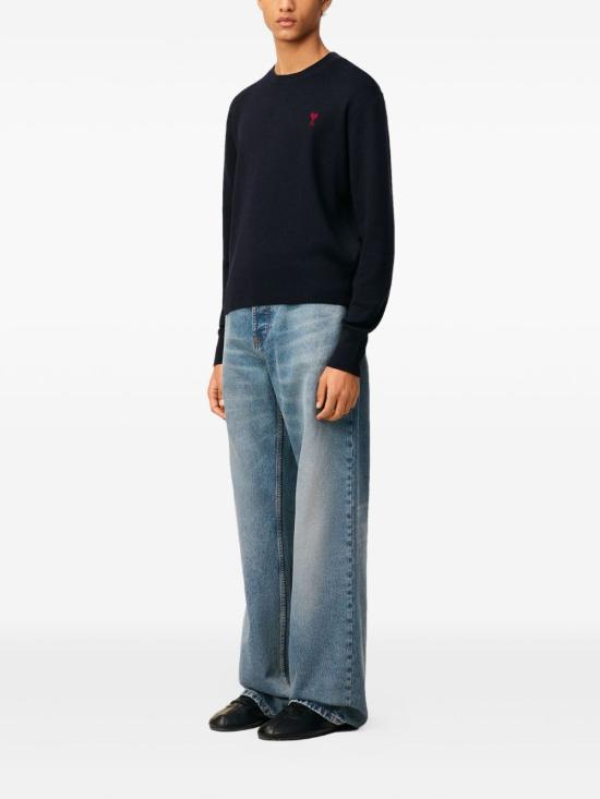 24FW 아미 ADC 크루넥 스웨터 HKS826001 414 Navy red - AMI