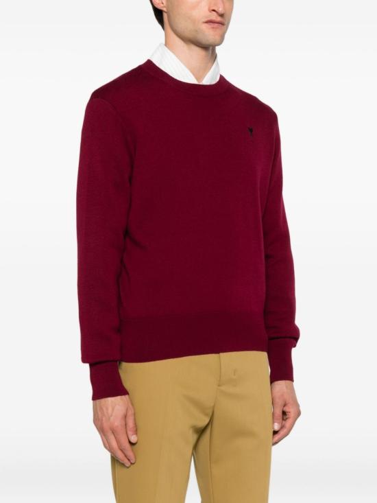 24FW 아미 ADC 크루넥 스웨터 HKS826001 696 Cherry black - AMI