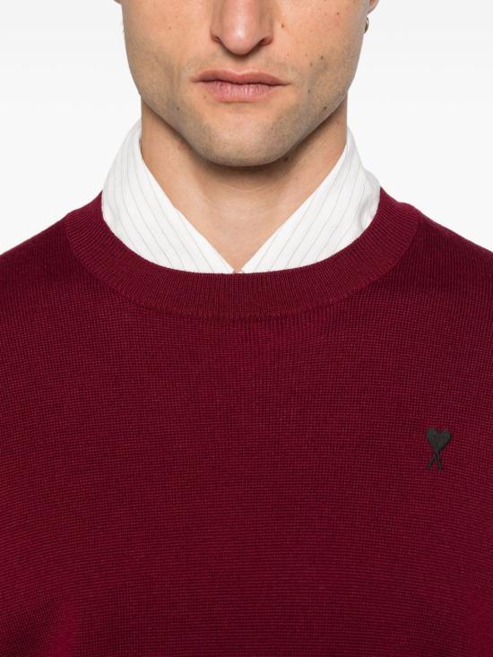 24FW 아미 ADC 크루넥 스웨터 HKS826001 696 Cherry black - AMI