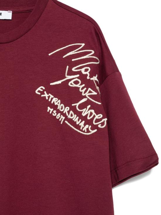 25FW [키즈] 엠에스지엠 티셔츠 F5MSJGTH119 MS034 Bordeaux - MSGM