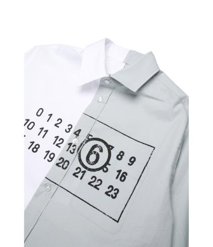 25FW [키즈] MM6 메종마르지엘라 셔츠 M60860 MM014 M6C36 White - MM6 MAISON MARGIELA