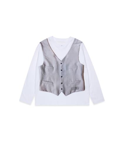 25FW [키즈] MM6 메종마르지엘라 티셔츠 M60873 MM04I M6100 White