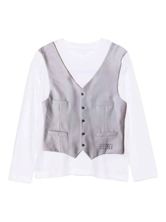 25FW [키즈] MM6 메종마르지엘라 티셔츠 M60873 MM04I M6100 White - MM6 MAISON MARGIELA