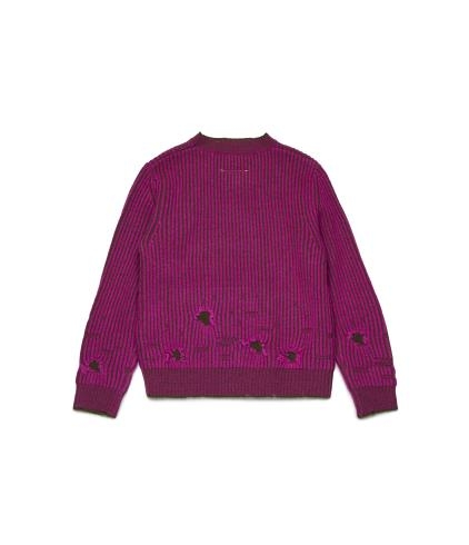 25FW [키즈] MM6 메종마르지엘라 니트/스웻셔츠 M60881 MM06K M6C40 Purple - MM6 MAISON MARGIELA