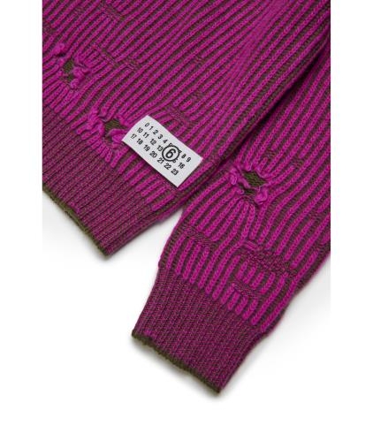 25FW [키즈] MM6 메종마르지엘라 니트/스웻셔츠 M60881 MM06K M6C40 Purple - MM6 MAISON MARGIELA