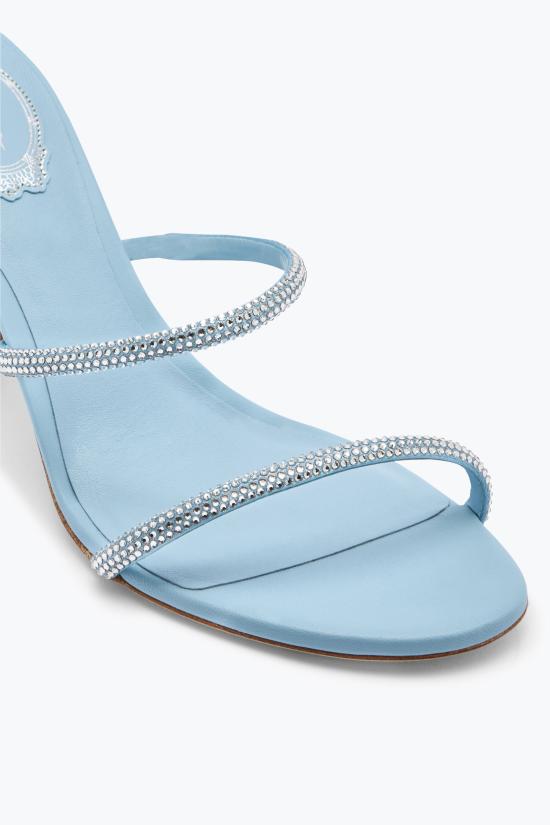 25SS 르네 카오빌라 뮬/슬리퍼 C12037 080R0018127 BABY BLUE SATIN CRYSTAL STRASS - RENE CAOVILLA