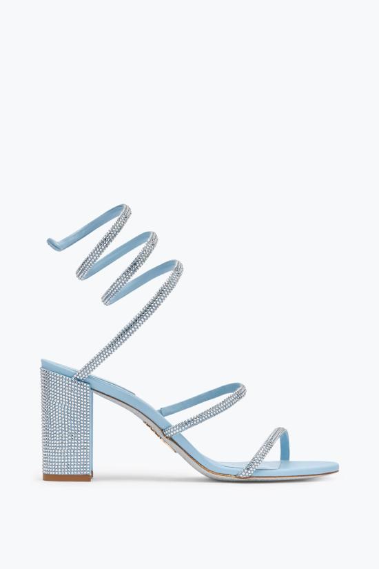 25SS 르네 카오빌라 뮬/슬리퍼 C12037 080R0018127 BABY BLUE SATIN CRYSTAL STRASS - RENE CAOVILLA