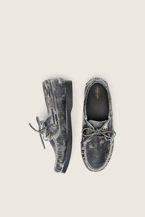 25FW [키즈] 골든구스 모카신 GJF00968 F007671 90100 Black - GOLDEN GOOSE