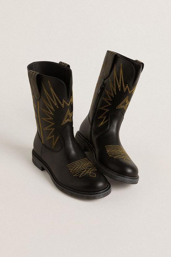 25FW [키즈] 골든구스 미들 부츠 GJF00971 F007674 90327 Black - GOLDEN GOOSE