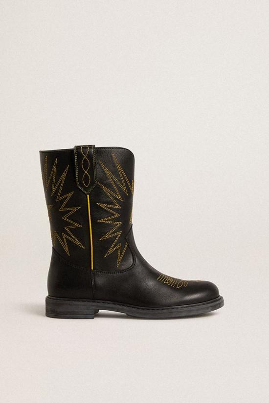 25FW [키즈] 골든구스 미들 부츠 GJF00971 F007674 90327 Black