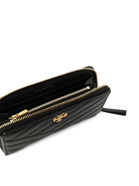  토리버치 키라 쉐브론 집 컨티넨탈 월렛 90348 001 Black - TORY BURCH