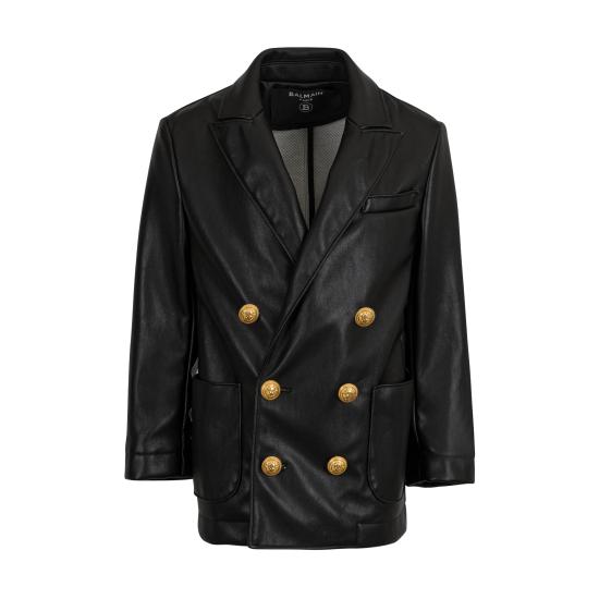 25SS [키즈] 발망 자켓 BW2P94 A0165 930OR Black