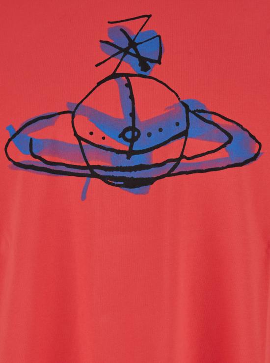 25FW 비비안웨스트우드 반팔 티셔츠 3G01003WJ001MH403 Red - VIVIENNE WESTWOOD