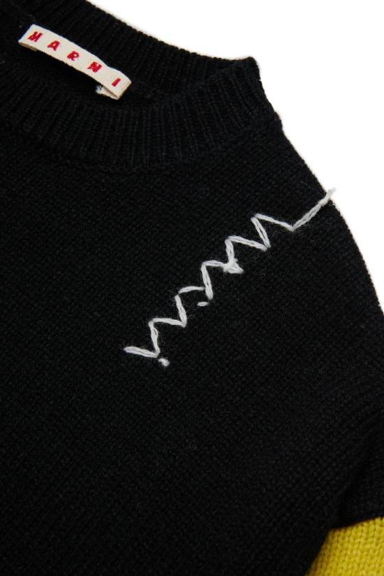 25FW [키즈] 마르니 니트/스웻셔츠 M01629 M00VA 0M900 Black - MARNI