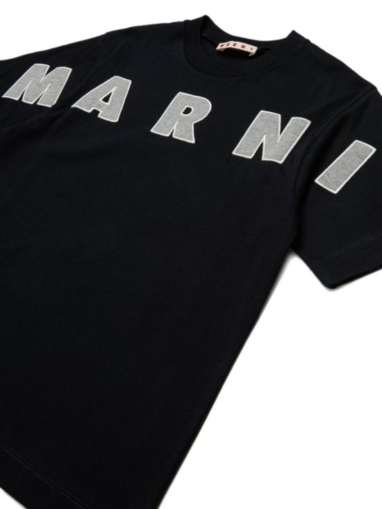 25FW [키즈] 마르니 티셔츠 M01265 M00RF 0M90D Black - MARNI