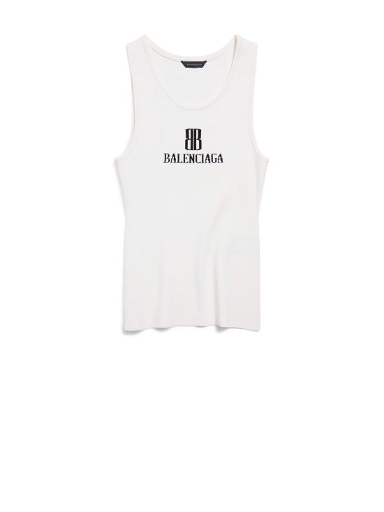 25FW 발렌시아가 민소매 티셔츠 835500 T52319040 White