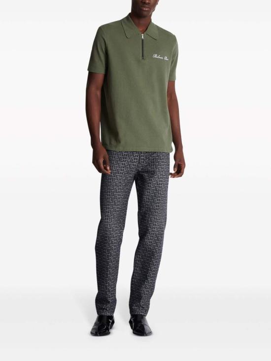  발망 폴로 티셔츠 DH1GC028BC78 UKB KAKY CLAIR BLANC - BALMAIN