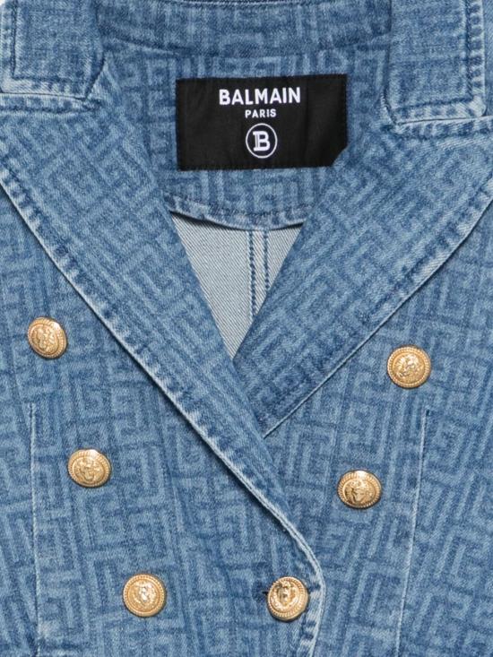 25SS [키즈] 발망 자켓 BW2A34 Z2867 610 Clear Blue - BALMAIN