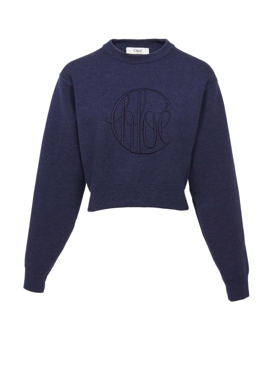 24FW 끌로에 긴팔 티셔츠 CHC24AMP54730 4C6 CLASSIC NAVY