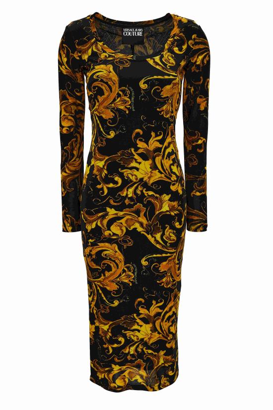 25FW 베르사체 미디 원피스 79HAO920 JS500G89 Black