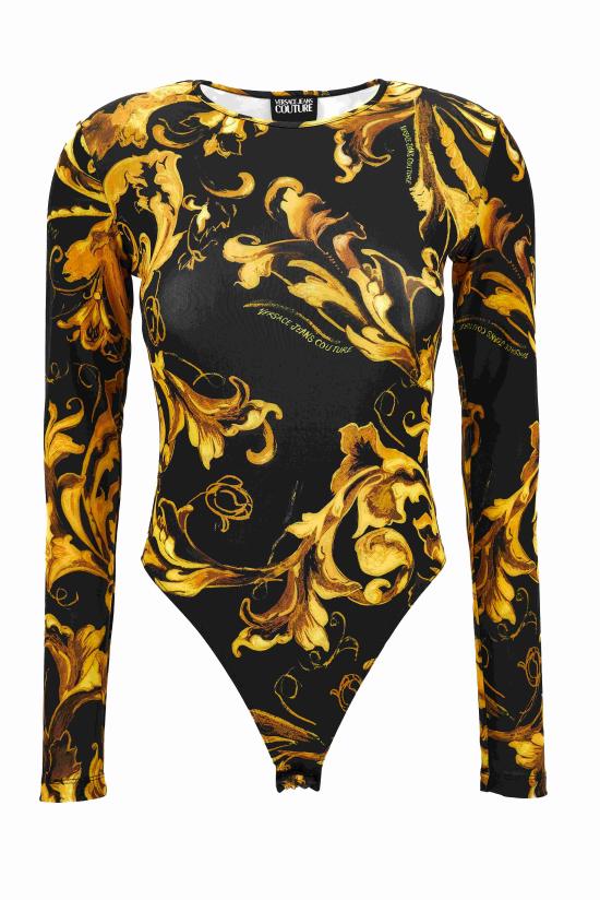 25FW 베르사체 바디수트 티셔츠 79HAM221 JS501G89 Black