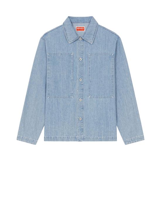  겐조 데님 셔츠 FD55DC5046E2 DT STONE BLEACHED BLUE DENIM