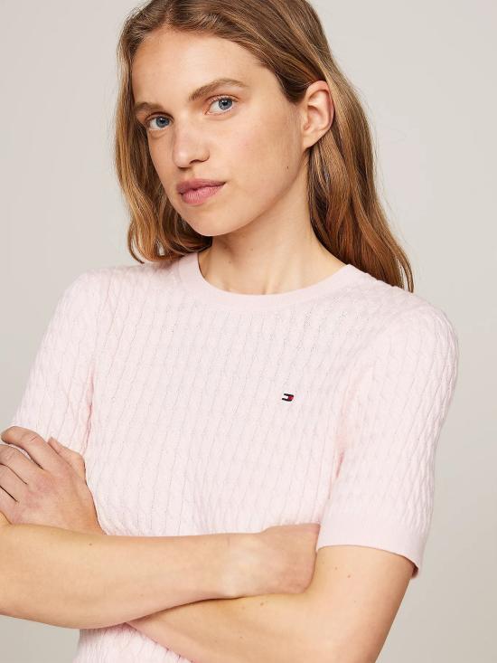  타미힐피거 반팔 티셔츠 WW0WW41787 TIO DELICATE PINK - TOMMY HILFIGER