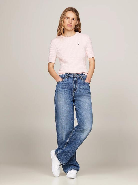  타미힐피거 반팔 티셔츠 WW0WW41787 TIO DELICATE PINK - TOMMY HILFIGER