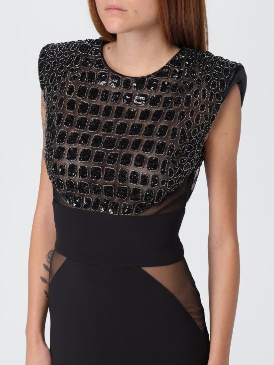 25FW 엘리자베타프랜치 롱 원피스 AB834 110 Black - ELISABETTA FRANCHI