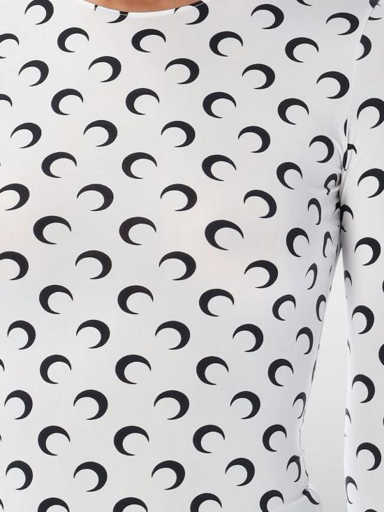 26SS 마린세르 크레센트 문 프린트 긴팔 티셔츠 WTS006ACJER0001 WH00 White - MARINE SERRE