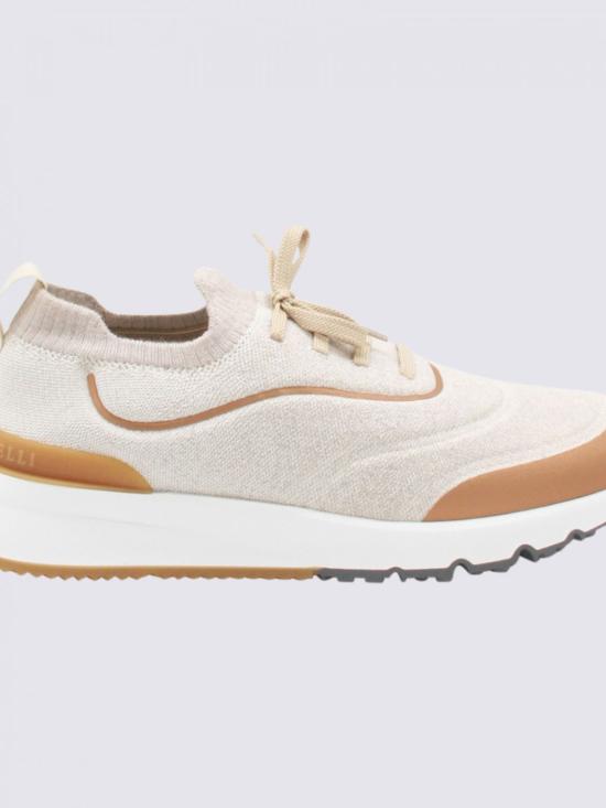 25FW 브루넬로 쿠치넬리 히트 본디드 디테일 테크노 코튼 니트 러너 스니커즈 MZUEHRO342 CML37 Beige