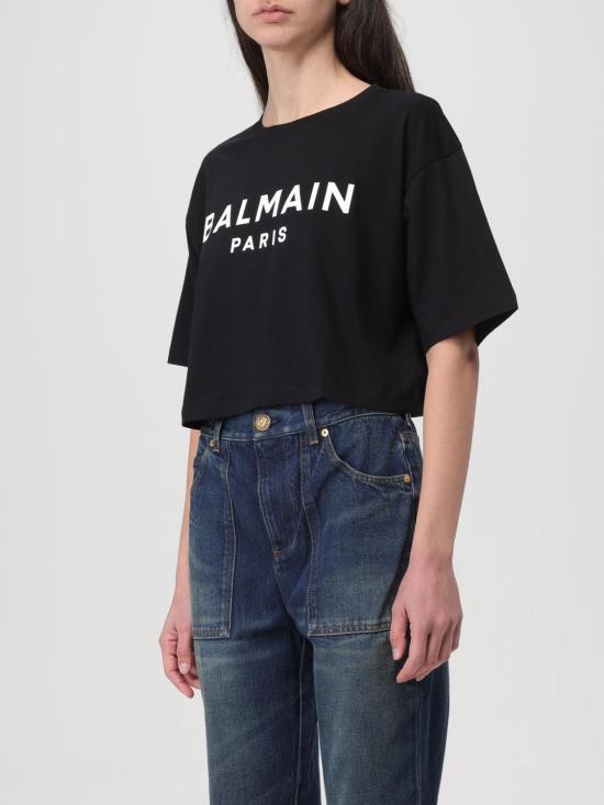 25FW 발망 반팔 티셔츠 BF1EE020BB02 EAB Black - BALMAIN