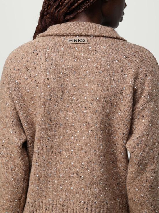 25FW 핑코 폴로 티셔츠 105684A2U4 C3Z Camel - PINKO