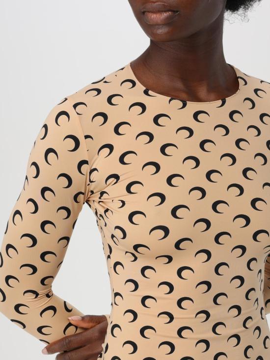 25FW 마린세르 크레센트 문 프린트 긴팔 티셔츠 WTS006ACJER0001 TA10 Camel - MARINE SERRE