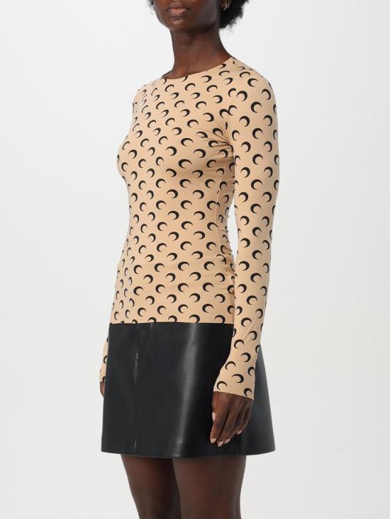 25FW 마린세르 크레센트 문 프린트 긴팔 티셔츠 WTS006ACJER0001 TA10 Camel - MARINE SERRE