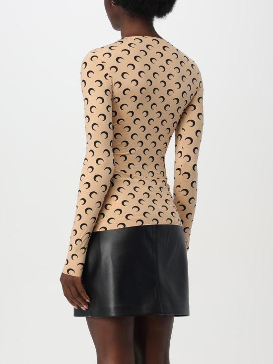 25FW 마린세르 크레센트 문 프린트 긴팔 티셔츠 WTS006ACJER0001 TA10 Camel - MARINE SERRE