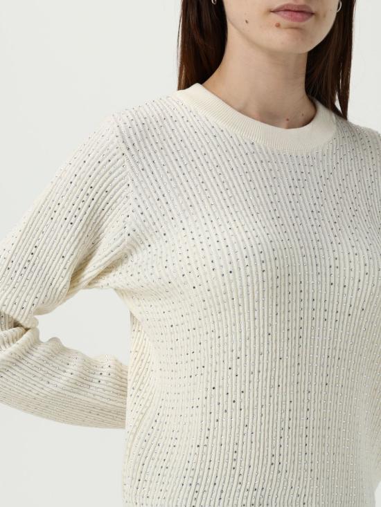 25FW 골든구스 프론트 크리스탈 메리노 울 크루넥 스웨터 GWP00836P00147810715 Yellow Cream - GOLDEN GOOSE