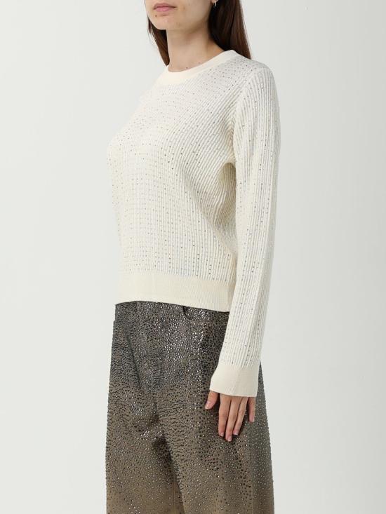 25FW 골든구스 프론트 크리스탈 메리노 울 크루넥 스웨터 GWP00836P00147810715 Yellow Cream - GOLDEN GOOSE