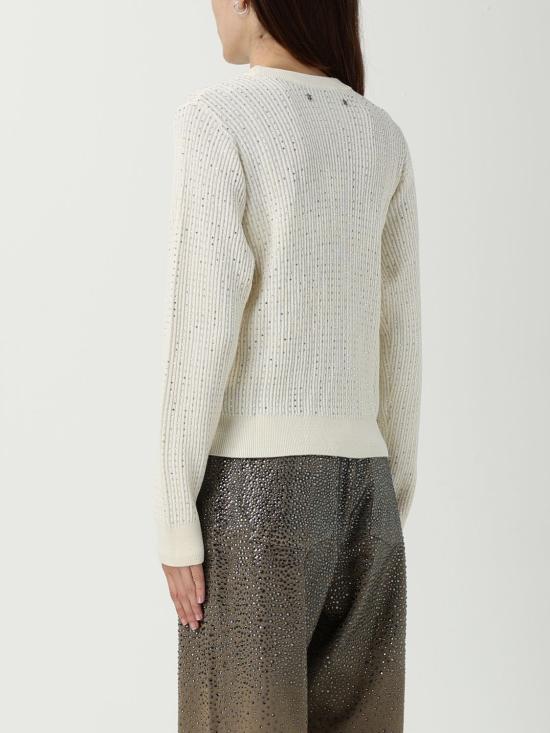 25FW 골든구스 프론트 크리스탈 메리노 울 크루넥 스웨터 GWP00836P00147810715 Yellow Cream - GOLDEN GOOSE