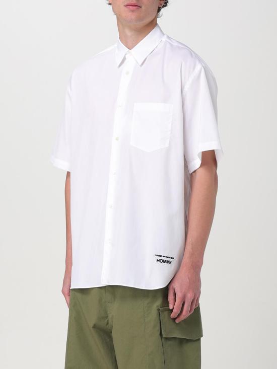25FW 꼼데가르송 반팔 셔츠 HOB103 3 White - COMME DES GARCONS