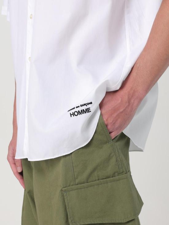25FW 꼼데가르송 반팔 셔츠 HOB103 3 White - COMME DES GARCONS
