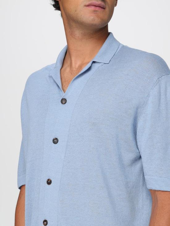 25FW 자노네 반팔 셔츠 810147Z1353 Z0990 Blue - ZANONE