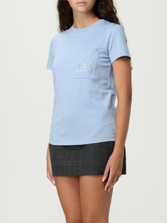 25FW 막스마라 반팔 티셔츠 2521946041600 006 Gnawed Blue - MAX MARA