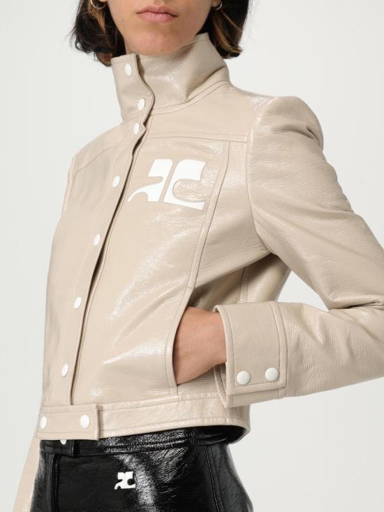 25FW 쿠레쥬 가죽 자켓 PERCBL005VY0014 9100 Grey - COURREGES