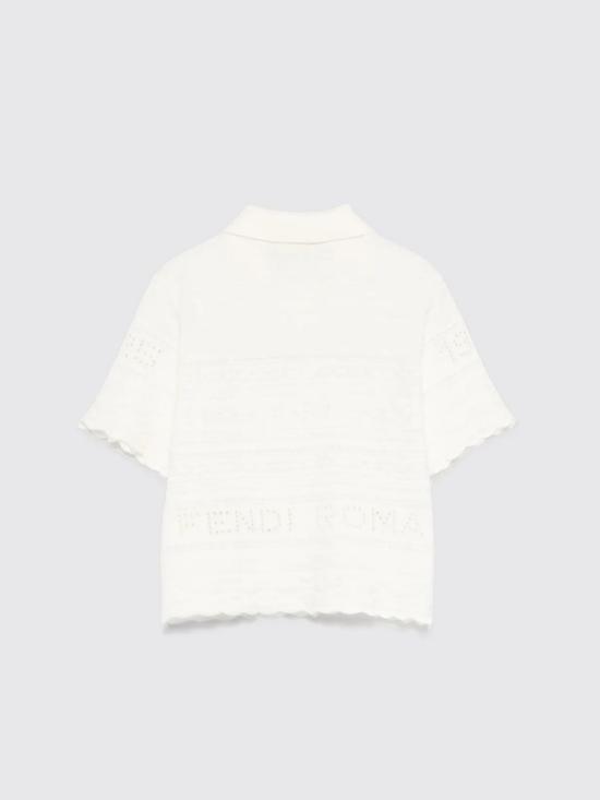 25FW [키즈] 펜디 폴로 셔츠 JFG219AUKM F0TU9 White - FENDI