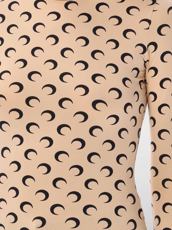 26SS 마린세르 크레센트 문 프린트 긴팔 티셔츠 WTS006ACJER0001 TA10 Brown - MARINE SERRE