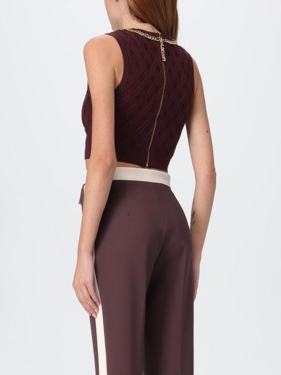 25FW 엘리자베타프랜치 민소매 티셔츠 TK60B EA4 Wine - ELISABETTA FRANCHI